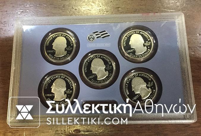 USA Proof Set 2010 of 5 Quarters